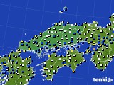 中国地方のアメダス実況(風向・風速)(2020年02月17日)