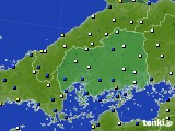 2020年02月17日の広島県のアメダス(風向・風速)