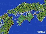 四国地方のアメダス実況(日照時間)(2020年02月18日)