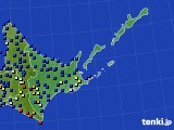 道東のアメダス実況(日照時間)(2020年02月18日)