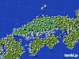 2020年02月18日の中国地方のアメダス(風向・風速)