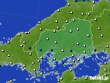 2020年02月18日の広島県のアメダス(風向・風速)