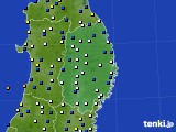 岩手県のアメダス実況(風向・風速)(2020年02月18日)