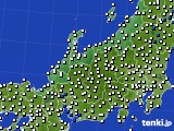 北陸地方のアメダス実況(風向・風速)(2020年02月19日)