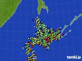 北海道地方のアメダス実況(日照時間)(2020年02月20日)