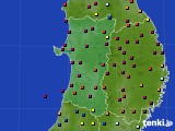 秋田県のアメダス実況(日照時間)(2020年02月20日)