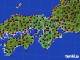 近畿地方のアメダス実況(日照時間)(2020年02月21日)