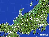 北陸地方のアメダス実況(風向・風速)(2020年02月21日)