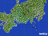 東海地方のアメダス実況(風向・風速)(2020年02月21日)