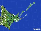 道東のアメダス実況(風向・風速)(2020年02月21日)