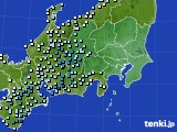 関東・甲信地方のアメダス実況(降水量)(2020年02月22日)