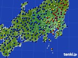 関東・甲信地方のアメダス実況(日照時間)(2020年02月22日)