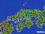 中国地方のアメダス実況(日照時間)(2020年02月22日)