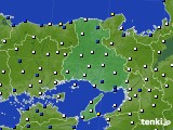 兵庫県のアメダス実況(風向・風速)(2020年02月22日)