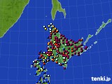 北海道地方のアメダス実況(日照時間)(2020年02月25日)
