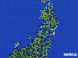 東北地方のアメダス実況(日照時間)(2020年02月25日)