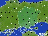岡山県のアメダス実況(風向・風速)(2020年02月25日)