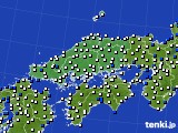2020年02月26日の中国地方のアメダス(風向・風速)
