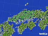 中国地方のアメダス実況(風向・風速)(2020年02月27日)