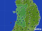 秋田県のアメダス実況(風向・風速)(2020年03月05日)