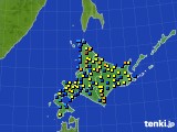 2020年03月06日の北海道地方のアメダス(積雪深)