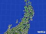 2020年03月06日の東北地方のアメダス(風向・風速)