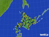 北海道地方のアメダス実況(積雪深)(2020年03月07日)