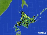 2020年03月07日の北海道地方のアメダス(積雪深)