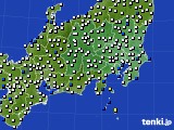 関東・甲信地方のアメダス実況(風向・風速)(2020年03月08日)