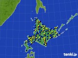 北海道地方のアメダス実況(積雪深)(2020年03月09日)