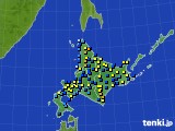 2020年03月09日の北海道地方のアメダス(積雪深)