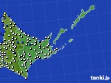 道東のアメダス実況(風向・風速)(2020年03月09日)