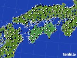 四国地方のアメダス実況(風向・風速)(2020年03月11日)