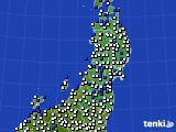 東北地方のアメダス実況(風向・風速)(2020年03月13日)