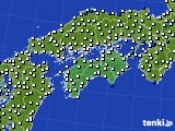 四国地方のアメダス実況(風向・風速)(2020年03月13日)