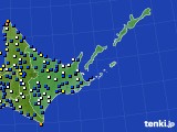 道東のアメダス実況(風向・風速)(2020年03月13日)