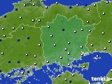 岡山県のアメダス実況(風向・風速)(2020年03月14日)