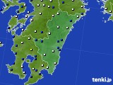 宮崎県のアメダス実況(風向・風速)(2020年03月14日)