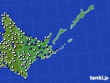 道東のアメダス実況(風向・風速)(2020年03月15日)