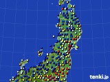 東北地方のアメダス実況(日照時間)(2020年03月16日)