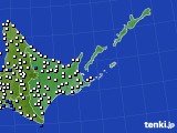道東のアメダス実況(風向・風速)(2020年03月16日)