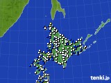 北海道地方のアメダス実況(風向・風速)(2020年03月19日)
