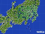 関東・甲信地方のアメダス実況(風向・風速)(2020年03月19日)