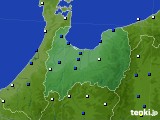 富山県のアメダス実況(風向・風速)(2020年03月19日)