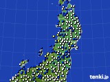 2020年03月21日の東北地方のアメダス(風向・風速)