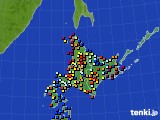 北海道地方のアメダス実況(日照時間)(2020年03月22日)