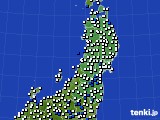 2020年03月22日の東北地方のアメダス(風向・風速)