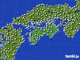 2020年03月22日の四国地方のアメダス(風向・風速)