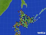 北海道地方のアメダス実況(日照時間)(2020年03月24日)