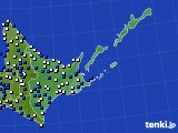 道東のアメダス実況(風向・風速)(2020年03月25日)